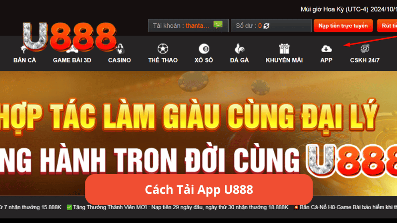 cách tải app u888