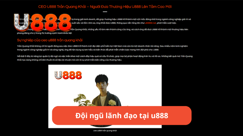 Đội ngũ lãnh đạo tại u888